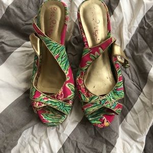Lilly Pulitzer wedges. Sz 6.5